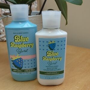 Bath And Body Works Blue Raspberry Burst Body Wash and Lotion Set Brand New